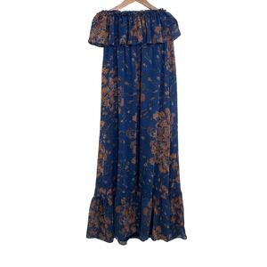 Strapless Maxi Dress Size XS/S Moda International Boho Cottagecore Tiered Flowy